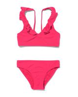 HEMA Kinder Bikini Met Ribbels Donkerroze (donkerroze)