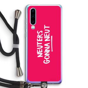 Neuters (roze): Huawei P30 Transparant Hoesje met koord
