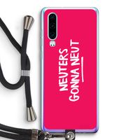 Neuters (roze): Huawei P30 Transparant Hoesje met koord