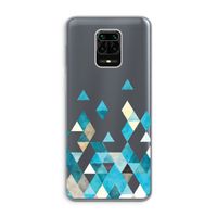 Gekleurde driehoekjes blauw: Xiaomi Redmi Note 9 Pro Transparant Hoesje