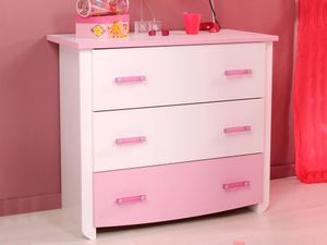 Commode ROBINSON 3 lades wit/roze