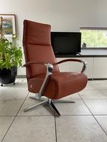 Leren relaxfauteuil met stalen frame - bruin leer - Echt leer, Industrieel, ontdek de vele Leersoorten en Kleuren bij ShopX