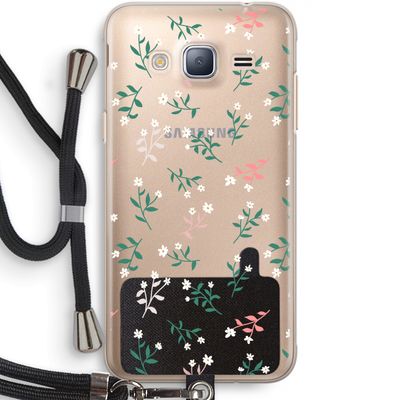 Small white flowers: Samsung Galaxy J3 (2016) Transparant Hoesje met koord