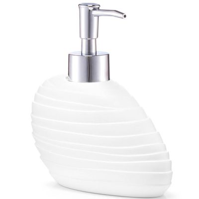 Zeeppompje/zeepdispenser Wit Abstract Polyresin 17 Cm - Zeeppompjes Zeeppompje/zeepdispenser Wit Abstract Polyresin 17 Cm - Zeeppompjes