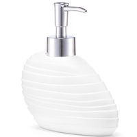 Zeeppompje/zeepdispenser Wit Abstract Polyresin 17 Cm - Zeeppompjes - thumbnail