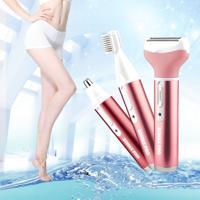 220V 3-In-1 Water bewijs oplaadbare Vibrissa wenkbrauwen rietenknipper lichaamshaar leegvissen Machine Set EU Plug(Pink)