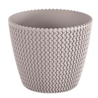 Plantenpot/bloempot Splofy - taupe - kunststof - D13 x H11 cm - binnen/buiten