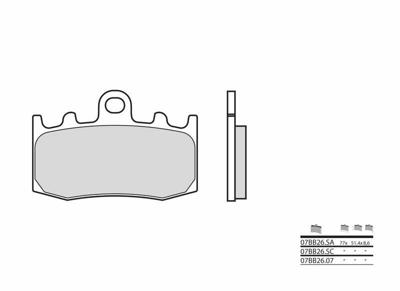 BREMBO Remblokken, voor de moto, Road Gesinterd Metaal 07BB26SA