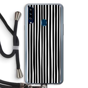 Stripes: Samsung Galaxy A20s Transparant Hoesje met koord