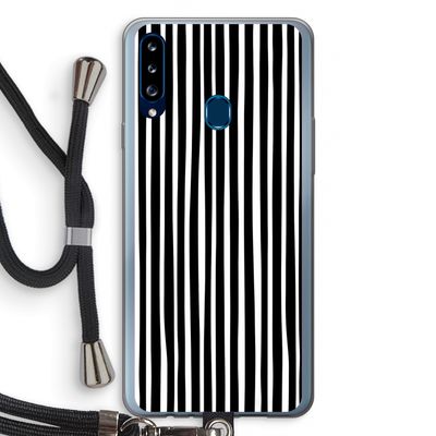 Stripes: Samsung Galaxy A20s Transparant Hoesje met koord