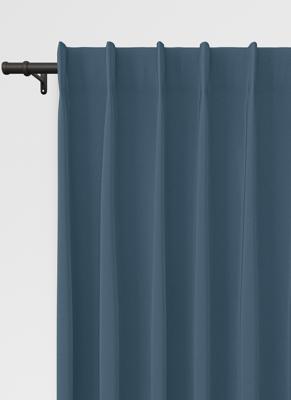 Niue gordijn - Blauw met enkele plooi
