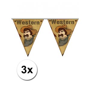 3x Vlaggenlijn Western 5 meter