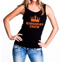Zwart Kingsday crew tanktop / mouwloos shirt voor dames