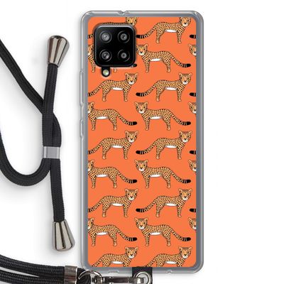 Cheetah: Samsung Galaxy A42 5G Transparant Hoesje met koord