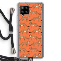 Cheetah: Samsung Galaxy A42 5G Transparant Hoesje met koord