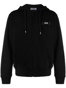 Versace Jeans Couture hoodie zippé en coton à patch logo - Noir