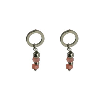 Flow Jewels Hang Oorbellen Rio Roze | Zilver