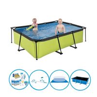 EXIT Zwembad Lime - Frame Pool 220x150x60 cm - Plus accessoires
