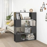 Boekenkast/kamerscherm 100x24x124 cm hoogglans grijs Boekenkast/kamerscherm 100x24x124 cm hoogglans grijs