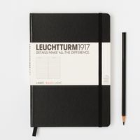 Leuchtturm1917 Medium Notitieboek Geruit Zwart - thumbnail