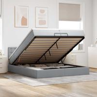 Ottoman bed met matras 200x200 cm stof lichtgrijs