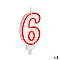 Kaars Verjaardag Cijfer 6 (12 Stuks)