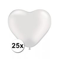 Shoppartners HSP Hartjes ballonnen - wit - 25x - ballon - 25 cm