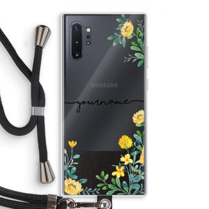 Gele bloemen: Samsung Galaxy Note 10 Plus Transparant Hoesje met koord