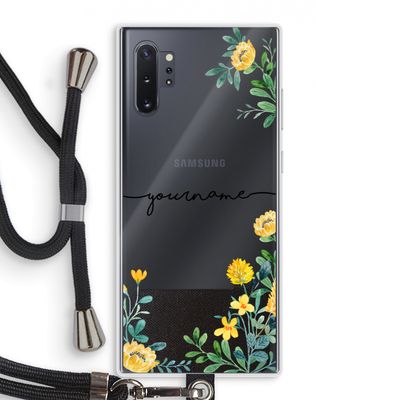Gele bloemen: Samsung Galaxy Note 10 Plus Transparant Hoesje met koord