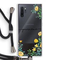 Gele bloemen: Samsung Galaxy Note 10 Plus Transparant Hoesje met koord