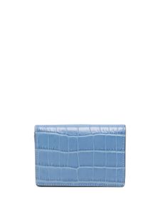 Smythson portefeuille en cuir à effet peau de crocodile - Bleu