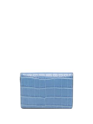Smythson portefeuille en cuir à effet peau de crocodile - Bleu