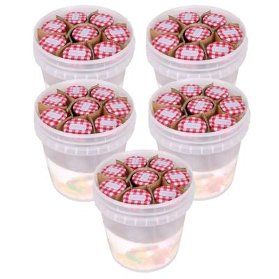 Weckpotjes - 5x set van emmer met 10 potjes - 210 ml - glas - weckpotten - jampotjes