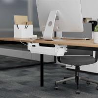 Maclean kabelopbergsysteem voor onder het bureau, max. belasting 5 kg, wit, MC-106 W