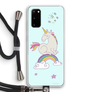 Regenboog eenhoorn: Samsung Galaxy S20 Transparant Hoesje met koord