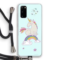 Regenboog eenhoorn: Samsung Galaxy S20 Transparant Hoesje met koord