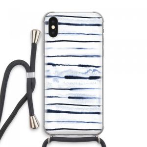 Ink Stripes: iPhone XS Max Transparant Hoesje met koord