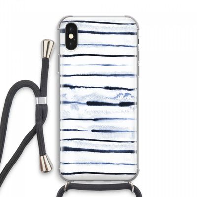Ink Stripes: iPhone XS Max Transparant Hoesje met koord