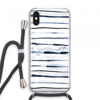 Ink Stripes: iPhone XS Max Transparant Hoesje met koord
