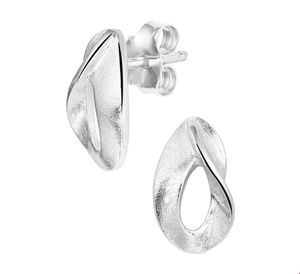 TFT Oorknoppen Gescratcht Zilver Gerhodineerd Glanzend 13.5 mm x 8 mm
