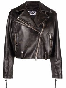 Diesel veste crop L-Edmea-Cl en cuir - Noir