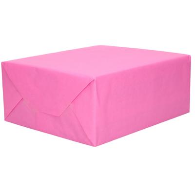 Bellatio decorations Inpakpapier - roze - unikleur - 200x70 cm - cadeaupapier