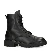 Sacha leren veterboots zwart - thumbnail