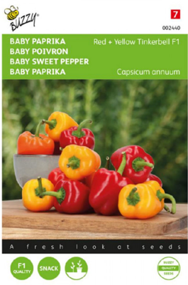 Zaden baby paprika tinkerbell f1 red yellow 10 zaden - Buzzy