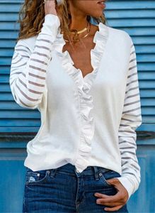 Cotton-Blend Long Sleeve Blouse