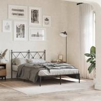 Bedframe met hoofdbord metaal zwart 120x190 cm