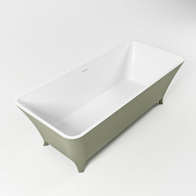Vrijstaand bad Mondiaz Lundy | 170x75 cm | Solid surface | Ovaal | Army - Talc