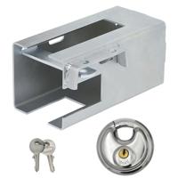Proplus Aanhanger dissel slot - met een B-Safe discusslot van 80 mm - verzinkt staal - zilver