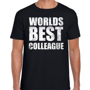 Worlds best colleague / werelds beste collega cadeau t-shirt zwart heren