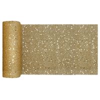 Santex Tafelloper op rol - goud glitter - 18 x 500 cm - polyester   -